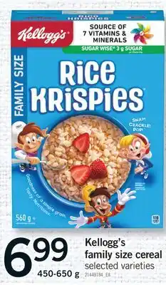 Fortinos KELLOGG'S FAMILY SIZE CEREAL, 450-650 G offer