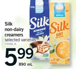 Fortinos SILK NON-DAIRY CREAMERS, 890 ML offer