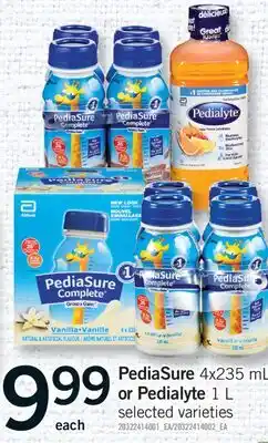 Fortinos PEDIASURE, 4X235 ML OR PEDIALYTE, 1 L offer