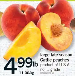 Fortinos LARGE LATE SEASON GATTIE PEACHES offer
