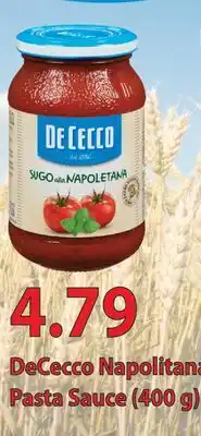 Fortinos DECECCO NAPOLITANA PASTA SAUCE, (400 G) offer