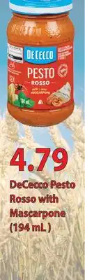 Fortinos DECECCO PESTO ROSSO WITH MASCARPONE, (194 ML) offer