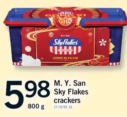 Fortinos M. Y. SAN SKY FLAKES CRACKERS, 800 G offer