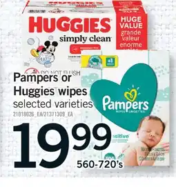 Fortinos PAMPERS OR HUGGIES WIPES, 560-720'S offer