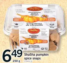 Fortinos SHASHA PUMPKIN SPICE SNAPS, 250 G offer