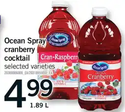 Fortinos OCEAN SPRAY CRANBERRY COCKTAIL, 1.89 L offer
