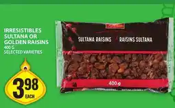 Food Basics IRRESISTIBLES SULTANA OR GOLDEN RAISINS offer