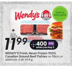 Sobeys WENDY'S Fresh, Never Frozen 100% Canadian Ground Beef Patties offer