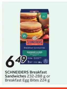 Sobeys SCHNEIDERS Breakfast Sandwiches offer