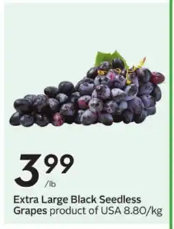 Sobeys Extra Large Black Seedless Grapes offer
