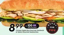 Sobeys Chicken Apple Brie Gourmet Sandwich or Select Gourmet Sandwiches - Apple Fest offer