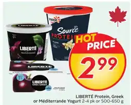 Sobeys LIBERTÉ Protein, Greek or Méditerranée Yogurt offer