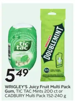 Sobeys WRIGLEY'S Juicy Fruit Multi Pack Gum, TIC TAC Mints offer
