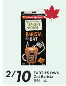 Sobeys EARTH'S OWN Oat Barista offer