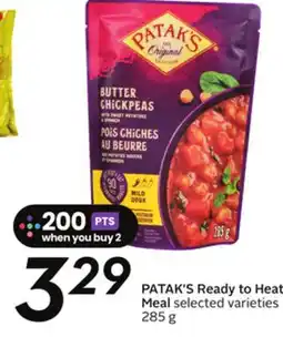 Sobeys PATAK'S Ready to Heat Meal offer