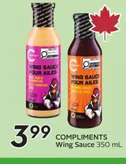 Sobeys COMPLIMENTS Wing Sauce offer