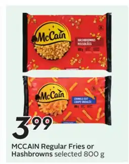 Sobeys MCCAIN Regular Fries or Hashbrowns offer