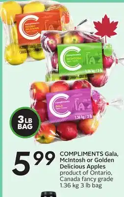 Sobeys COMPLIMENTS Gala, McIntosh or Golden Delicious Apples - Apple Fest offer