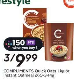 Sobeys COMPLIMENTS Quick Oats offer