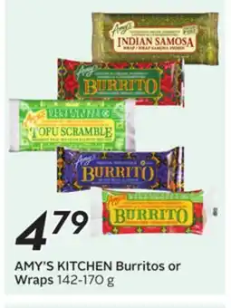 Sobeys AMY'S KITCHEN Burritos or Wraps offer