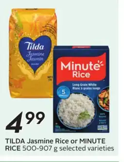 Sobeys TILDA Jasmine Rice or MINUTE RICE offer