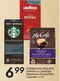 Sobeys STARBUCKS, MCCAFE, ZAVIDA or LAVAZZA Nespresso Compatible Capsules offer
