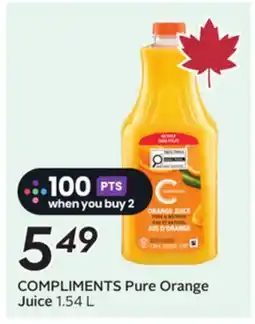 Sobeys COMPLIMENTS Pure Orange Juice offer