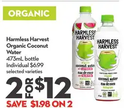 Longo's Harmless Harvest Organic Coconut Water offer
