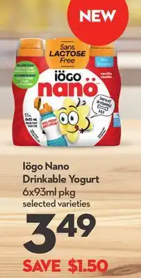 Longo's Nano Drinkable Yogurt offer