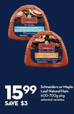 Longo's Schneiders or Maple Leaf Natural Ham offer