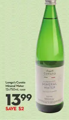 Longo's Curato Mineral Water offer
