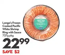 Longo's Frozen Cooked Pacific White Shrimp Ring with Sauce offer