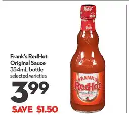 Longo's Frank's RedHot Original Sauce offer