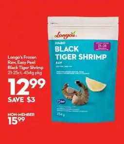 Longo's Longo's Frozen Raw, Easy Peel Black Tiger Shrimp offer