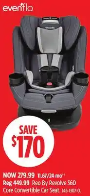 Canadian Tire Evenflo Reo By Revolve 360 Core Convertible Car Seat offer