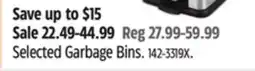 Canadian Tire Selected Garbage Bins offer