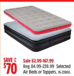 Canadian Tire Selected Air Beds or Toppers offer
