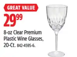 Canadian Tire 8-oz Clear Premium Plastic Wine Glasses offer