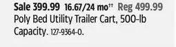 Canadian Tire Motomaster Poly Bed Utility Trailer Cart, 500-lb Capacity offer