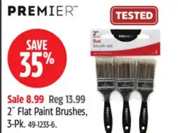 Canadian Tire Premier 2˝ Flat Paint Brushes,3-Pk offer