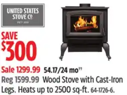 Canadian Tire US Stove Company Wood Stove with Cast-Iron Legs offer