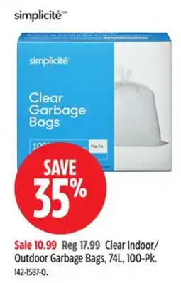 Canadian Tire Indoor/ Outdoor Garbage Bags, 74L, 100-Pk offer
