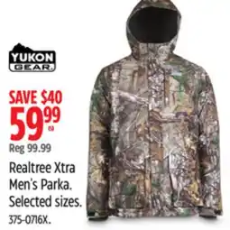 Canadian Tire Yukon Gear Realtree Xtra Men's Parka offer