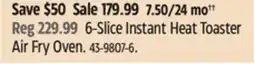 Canadian Tire Instant Pot 6-Slice Instant Heat Toaster Air Fry Oven offer