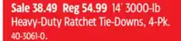 Canadian Tire Motomaster 4´ 3000-lb Heavy-Duty Ratchet Tie-Downs offer
