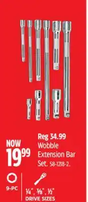 Canadian Tire Mastercraft Wobble Extension Bar Set offer
