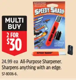 Canadian Tire Speedy All-Purpose Sharpener. Sharpens anything with an edge offer