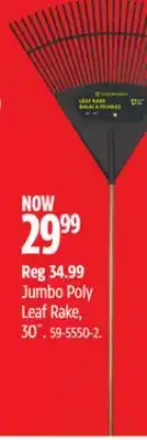 Canadian Tire Yardworks Jumbo Poly Leaf Rake offer
