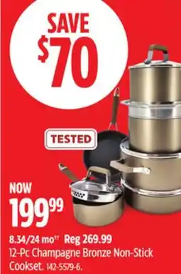Canadian Tire Paderno 12-Pc Champagne Bronze Non-Stick Cookset offer