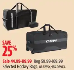 Canadian Tire Sherwood Selected Hockey Bags offer